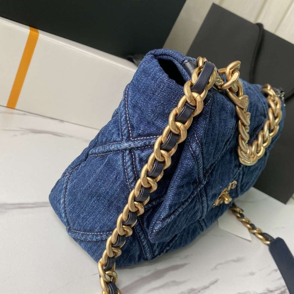 CHANEL 19 Denim Large Flap Bag
