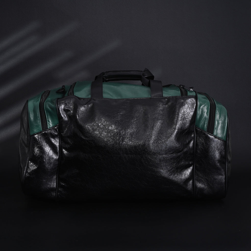 Balenciaga x adidas Large Duffel Travel Bag – Black & Green with Trefoil Logo and Triple Stripes