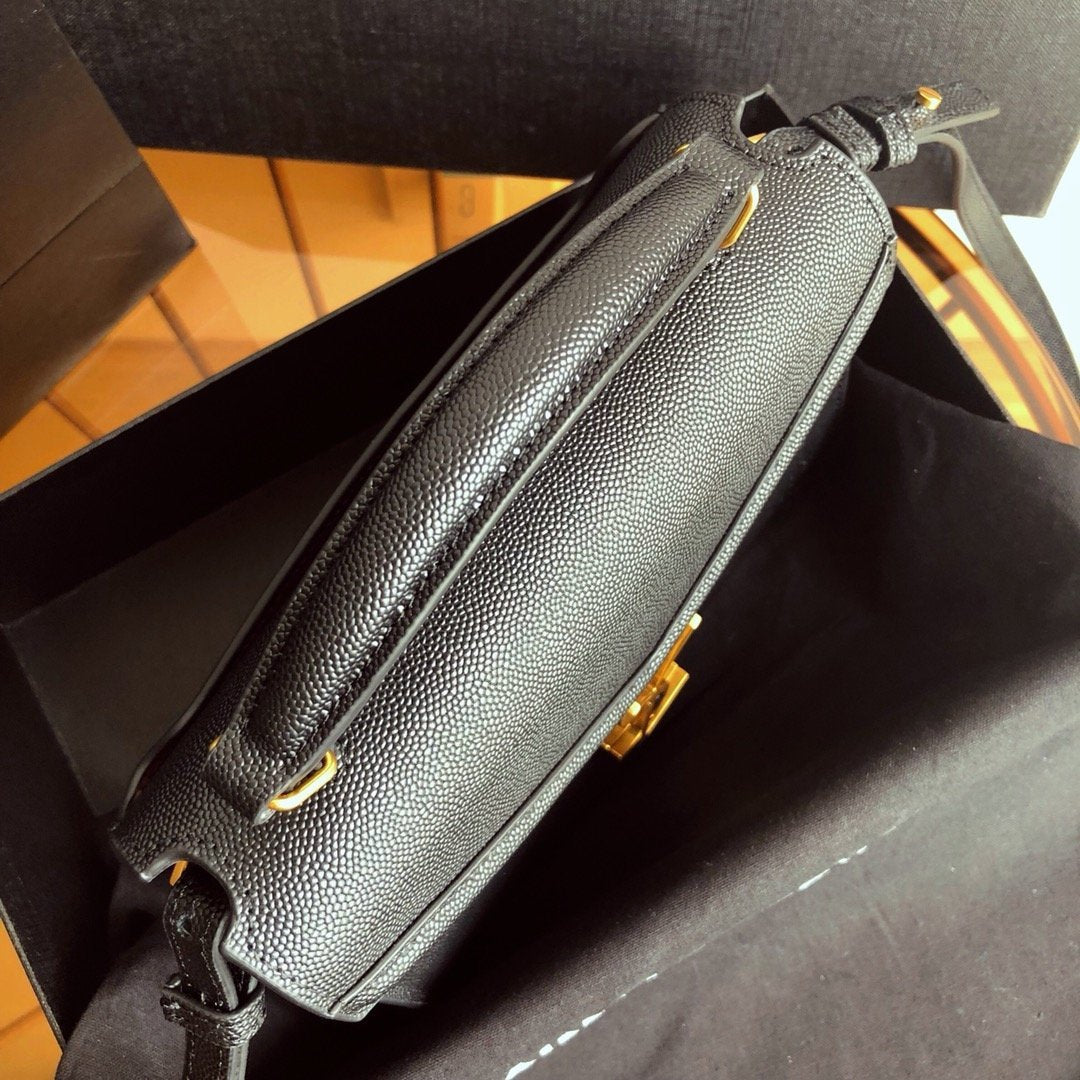 YSL Cassandra Mini Top Handle Bag Black