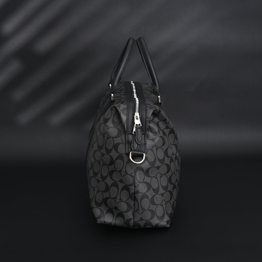 Coach Metropolitan Duffel Bag in Signature Black Canvas
