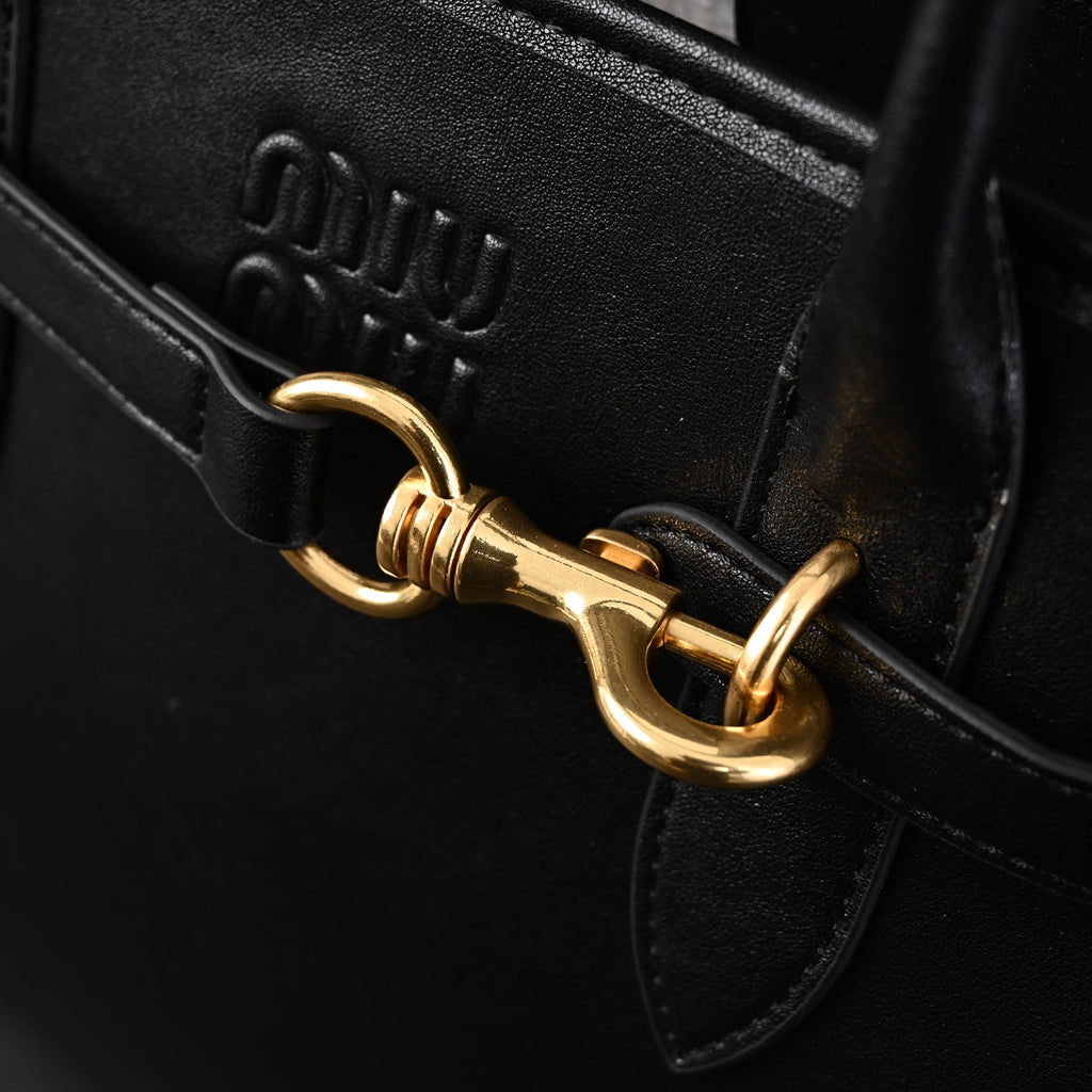 Miu Miu Leather Tote Bag – Classic Black