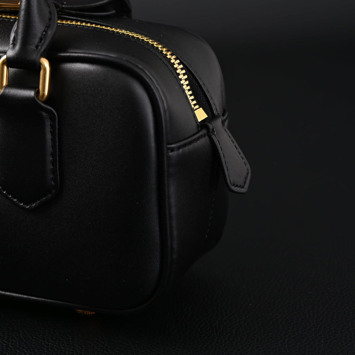 Miu Miu Leather Top Handle Satchel – Classic Black