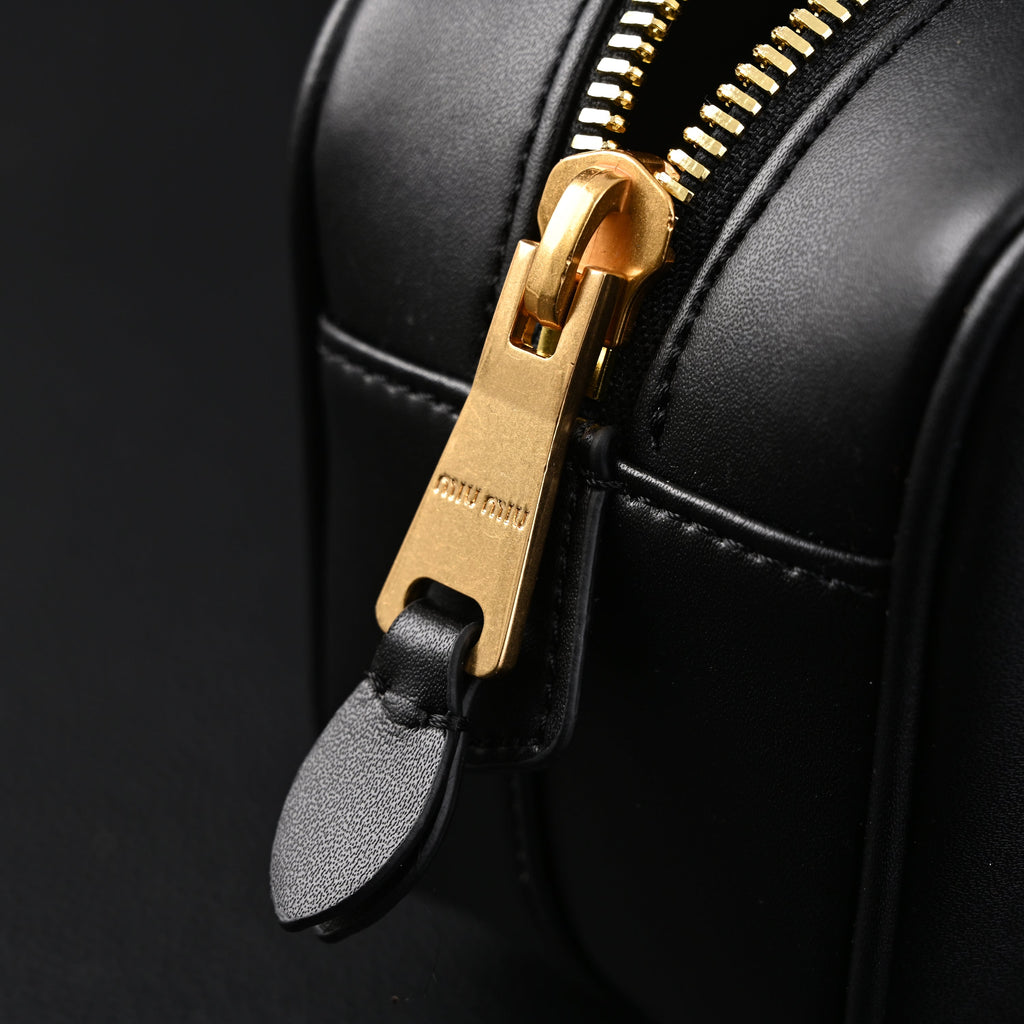 Miu Miu Leather Top Handle Satchel – Classic Black