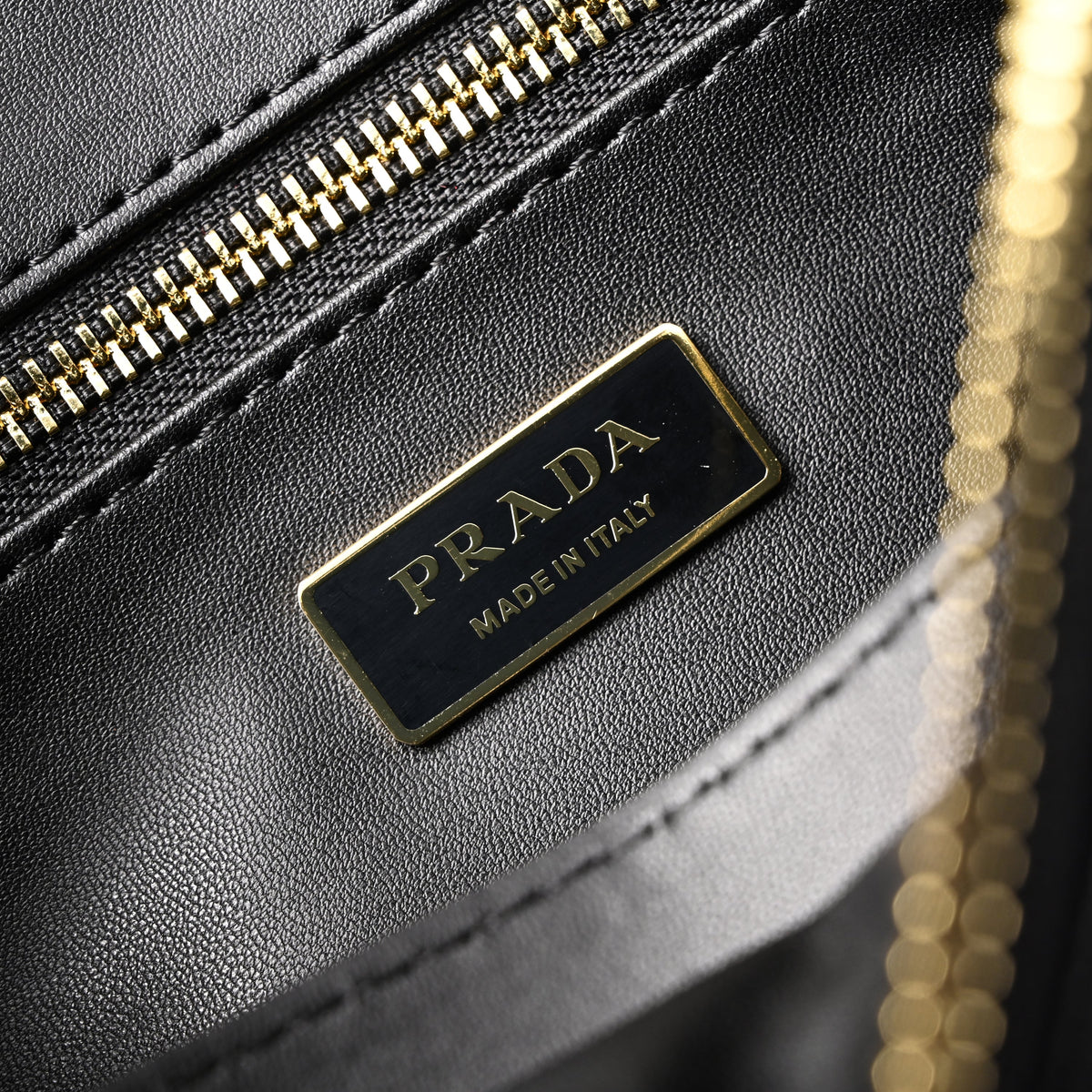 Prada Cleo Black Brushed Leather Shoulder Bag