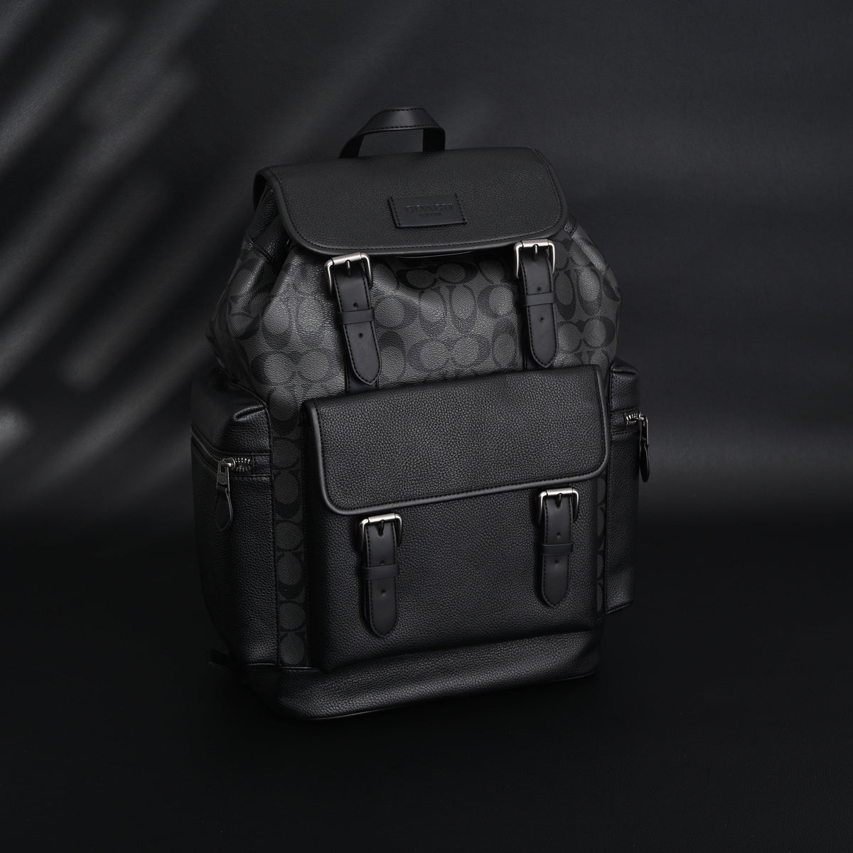 Coach Men’s Leather Backpack – Black Signature Canvas