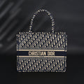 Christian Dior Large Book Tote – Blue Oblique Embroidery