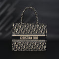 Christian Dior Medium Book Tote – Black Oblique Embroidery