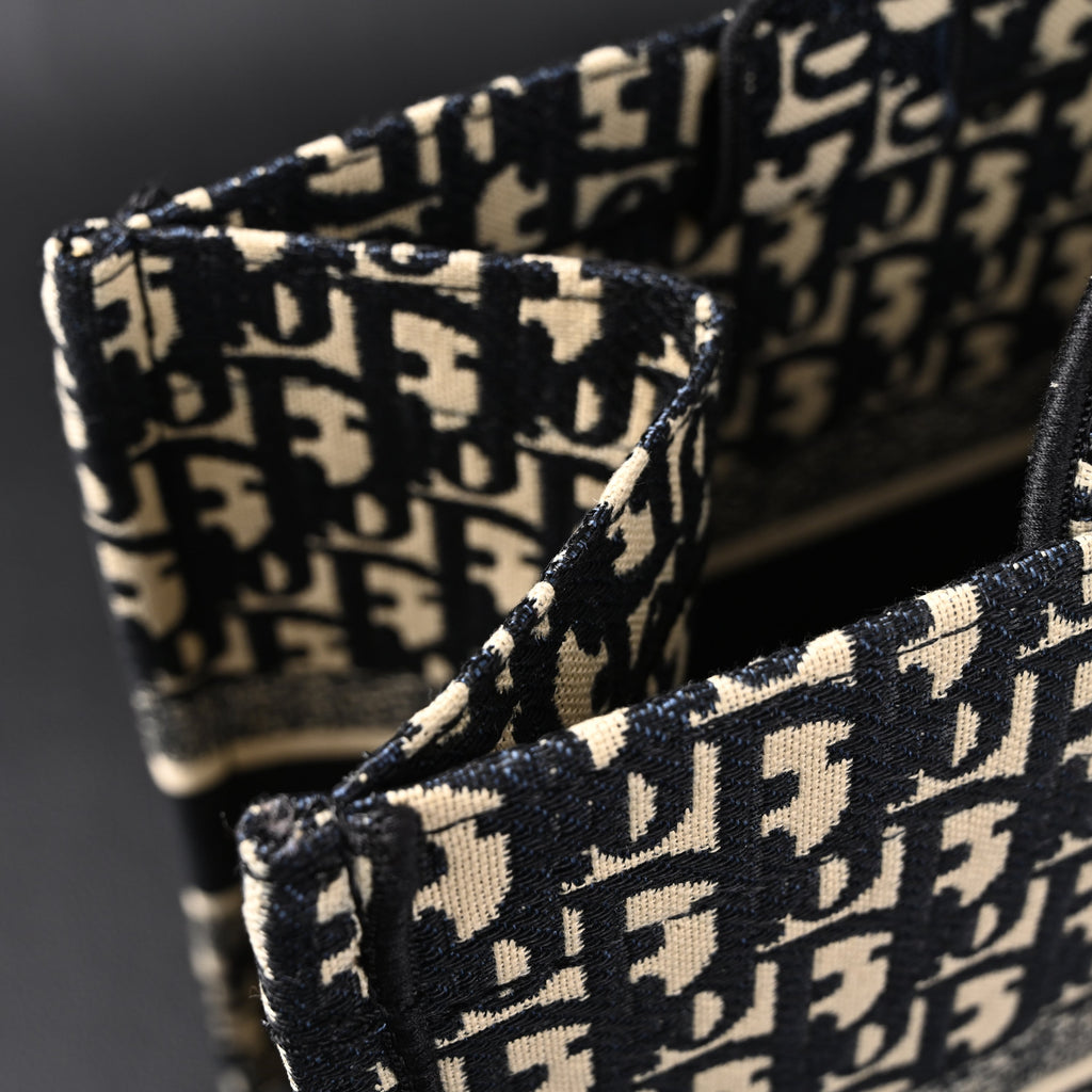 Christian Dior Medium Book Tote – Black Oblique Embroidery