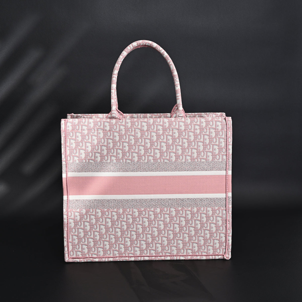 Christian Dior Large Book Tote – Pink Oblique Embroidery