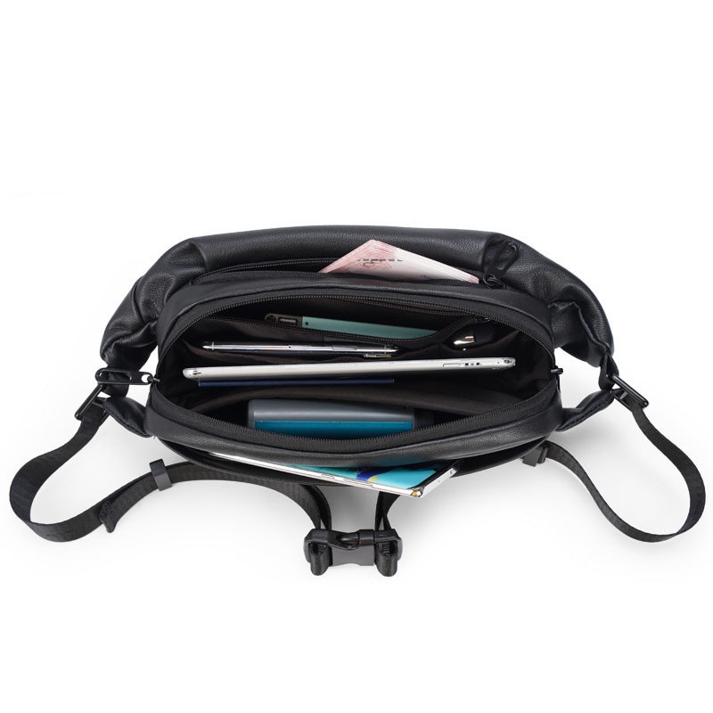Full Grain Leather Crossbody Bag Handmade Leather Sling Bag With Adjustable Shoulder Strap Mens Chest Bag Shoulder Bag