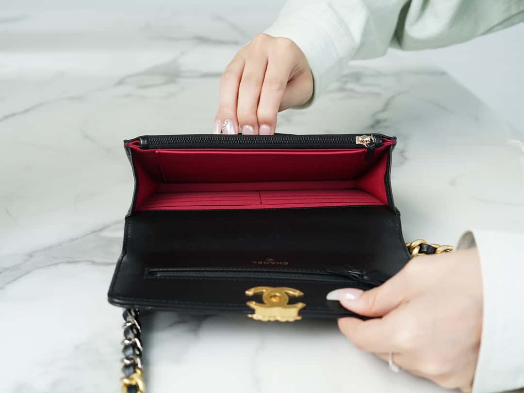 Chanel 19 WOC Wallet On Chain AP0957 BLACK Flap Bag