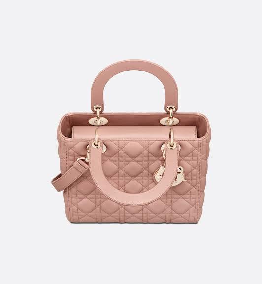 Medium Lady Dior Bag Blush Cannage Lambskin